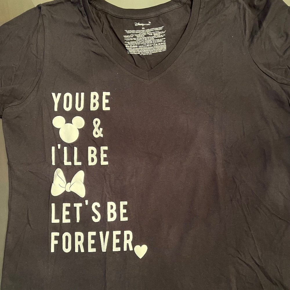 Disney Store Mickey Minnie Forever NEW 3X plus size tee black